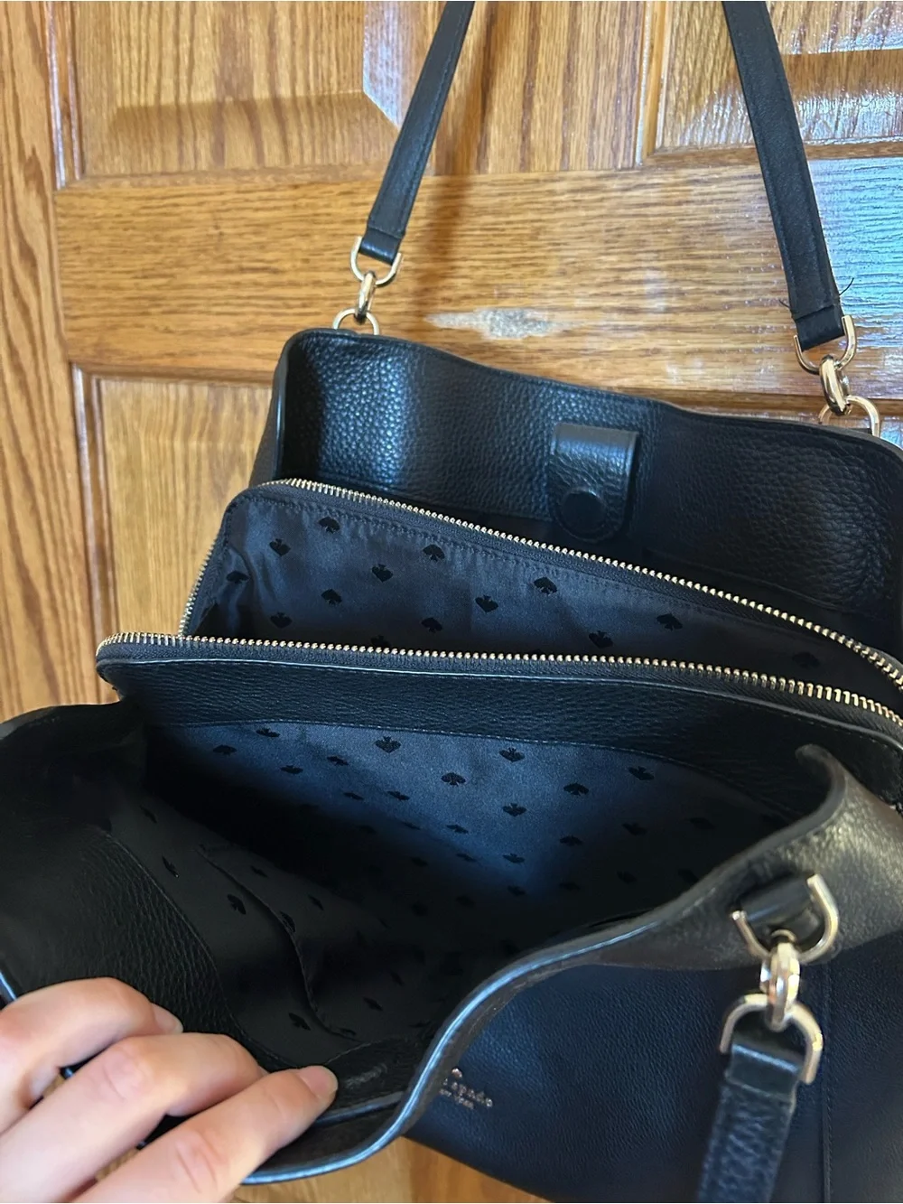 kate spade Black Pebbled Leather Shoulder Tote